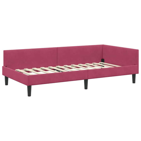 vidaXL Corner Bed Frame with Headboard Manual Wine red 80 x 200 cm