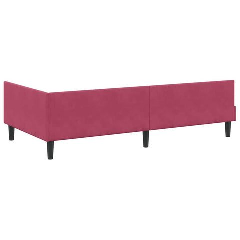 vidaXL Corner Bed Frame with Headboard Manual Wine red 80 x 200 cm
