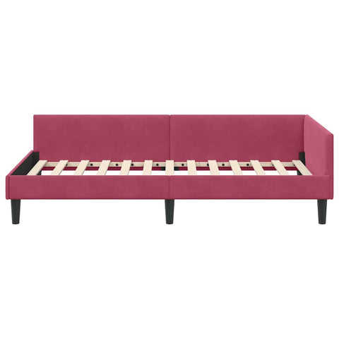 vidaXL Corner Bed Frame with Headboard Manual Wine red 80 x 200 cm