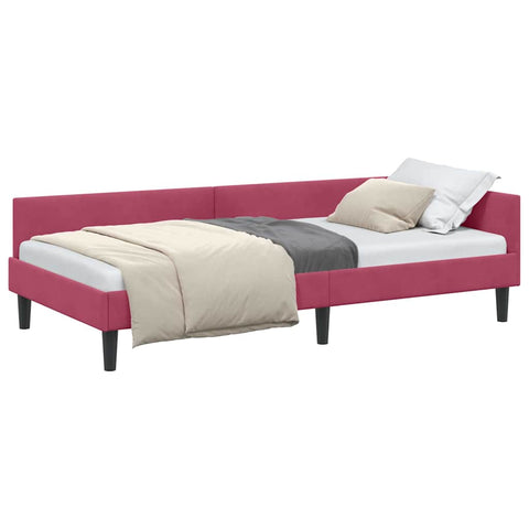 vidaXL Corner Bed Frame with Headboard Manual Wine red 80 x 200 cm