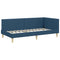vidaXL Corner Bed Frame Blue 90 x 200 cm Fabric and Engineered wood