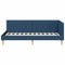 vidaXL Corner Bed Frame Blue 90 x 200 cm Fabric and Engineered wood