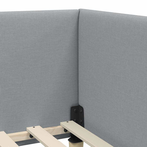 vidaXL Corner Bed Frame Other with Headboard Light grey 100 x 200 cm