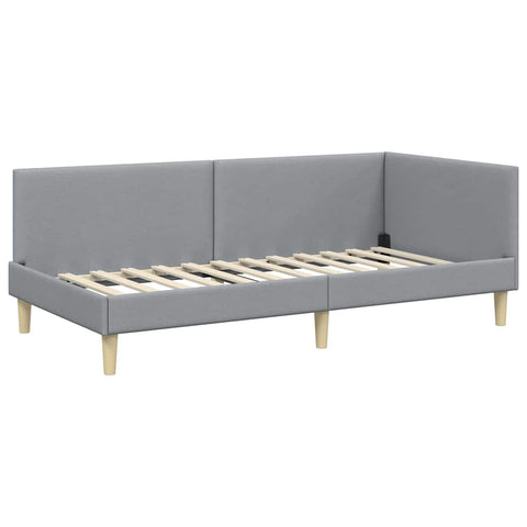 vidaXL Corner Bed Frame Other with Headboard Light grey 100 x 200 cm