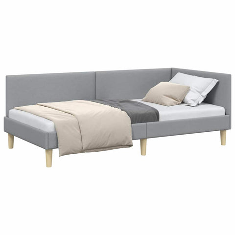 vidaXL Corner Bed Frame Other with Headboard Light grey 100 x 200 cm