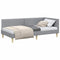 vidaXL Corner Bed Frame Other with Headboard Light grey 100 x 200 cm
