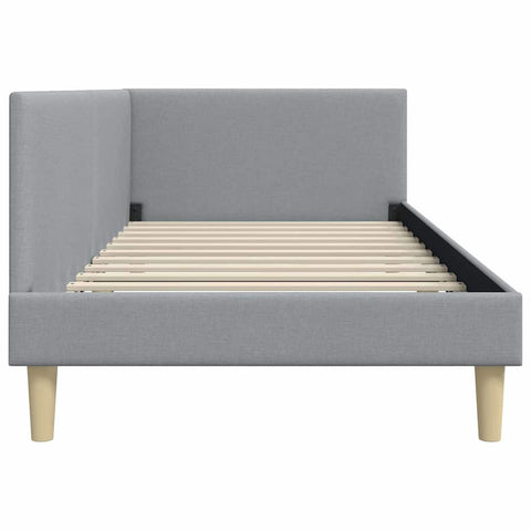 vidaXL Corner Bed Frame Other with Headboard Light grey 100 x 200 cm