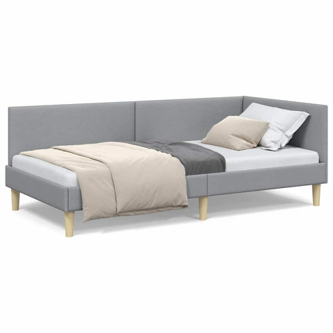 vidaXL Corner Bed Frame Other with Headboard Light grey 100 x 200 cm