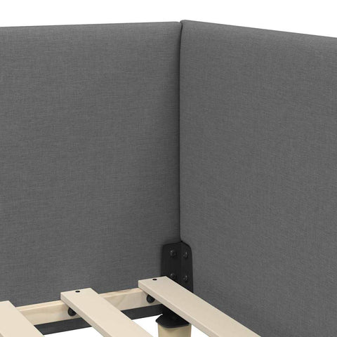 vidaXL Corner Bed Frame Other with Headboard Dark grey 100 x 200 cm