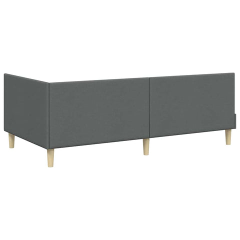 vidaXL Corner Bed Frame Other with Headboard Dark grey 100 x 200 cm