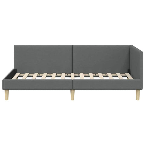 vidaXL Corner Bed Frame Other with Headboard Dark grey 100 x 200 cm