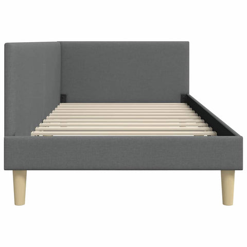 vidaXL Corner Bed Frame Other with Headboard Dark grey 100 x 200 cm