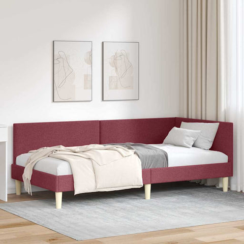 vidaXL Corner Bed Frame Other with Headboard Wine red 100 x 200 cm