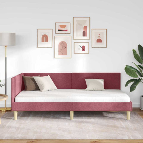 vidaXL Corner Bed Frame Other with Headboard Wine red 100 x 200 cm