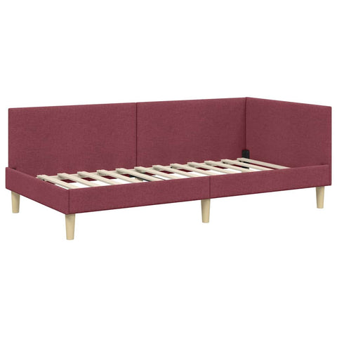vidaXL Corner Bed Frame Other with Headboard Wine red 100 x 200 cm