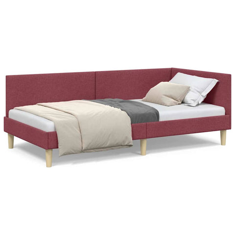 vidaXL Corner Bed Frame Other with Headboard Wine red 100 x 200 cm