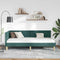 vidaXL Corner Bed Frame Other with Headboard Dark green 100 x 200 cm