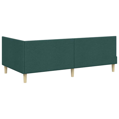 vidaXL Corner Bed Frame Other with Headboard Dark green 100 x 200 cm