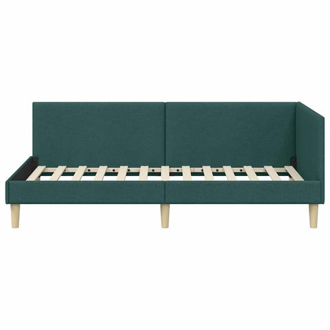 vidaXL Corner Bed Frame Other with Headboard Dark green 100 x 200 cm