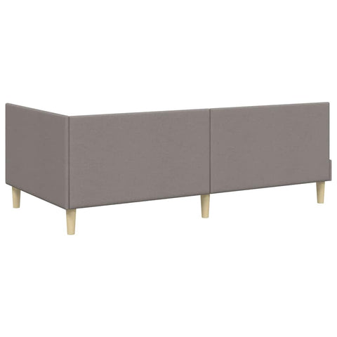 vidaXL Corner Bed Frame Taupe 100 x 200 cm Fabric and Engineered wood