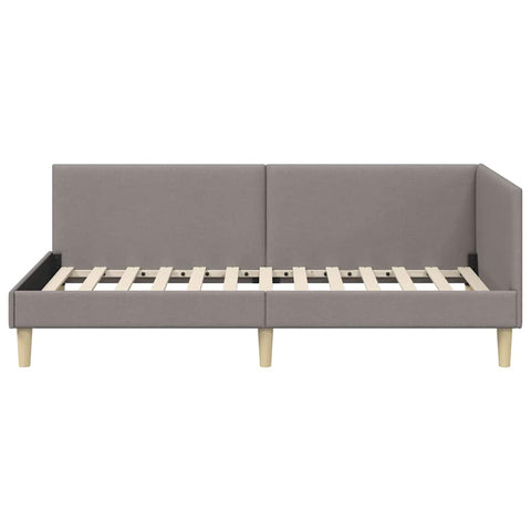 vidaXL Corner Bed Frame Taupe 100 x 200 cm Fabric and Engineered wood
