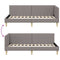 vidaXL Corner Bed Frame Taupe 100 x 200 cm Fabric and Engineered wood