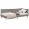 vidaXL Corner Bed Frame Taupe 100 x 200 cm Fabric and Engineered wood