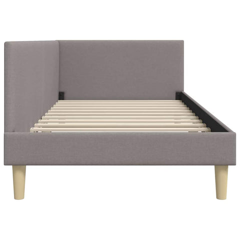 vidaXL Corner Bed Frame Taupe 100 x 200 cm Fabric and Engineered wood