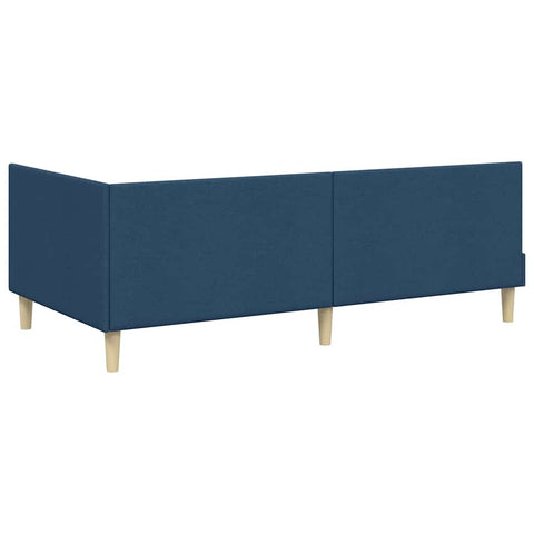 vidaXL Corner Bed Frame Blue 100 x 200 cm Fabric and Engineered wood