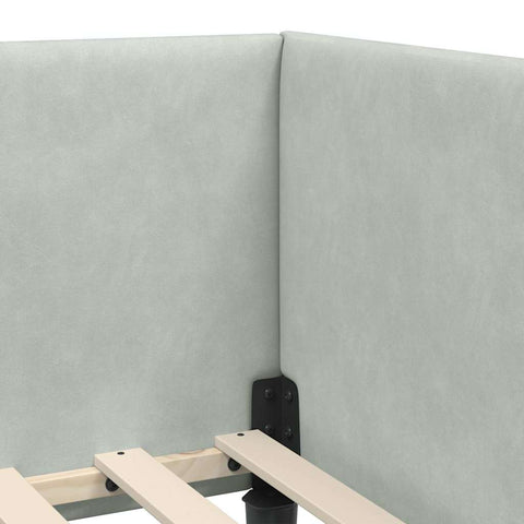 vidaXL Corner Bed Frame Other with Headboard Light grey 100 x 200 cm