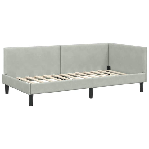 vidaXL Corner Bed Frame Other with Headboard Light grey 100 x 200 cm