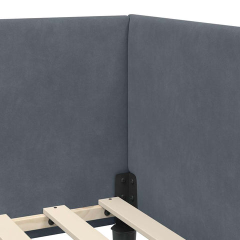 vidaXL Corner Bed Frame Other with Headboard Dark grey 100 x 200 cm