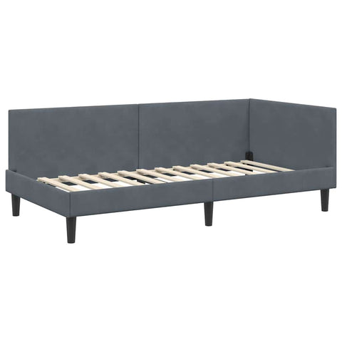 vidaXL Corner Bed Frame Other with Headboard Dark grey 100 x 200 cm