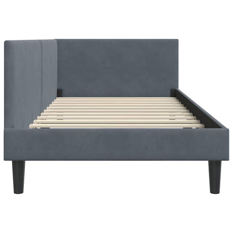 vidaXL Corner Bed Frame Other with Headboard Dark grey 100 x 200 cm