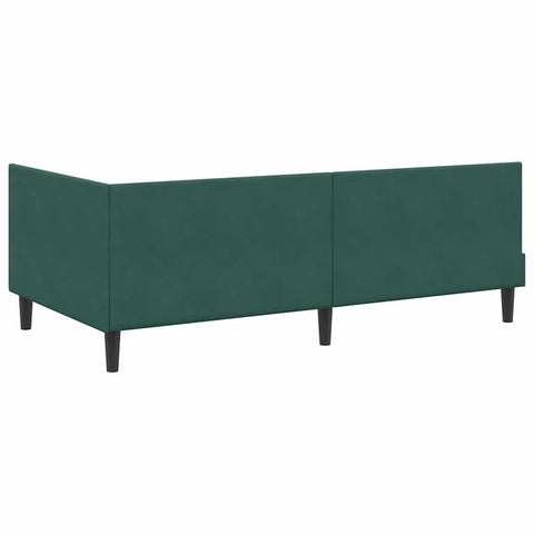 vidaXL Corner Bed Frame Other with Headboard Dark green 100 x 200 cm