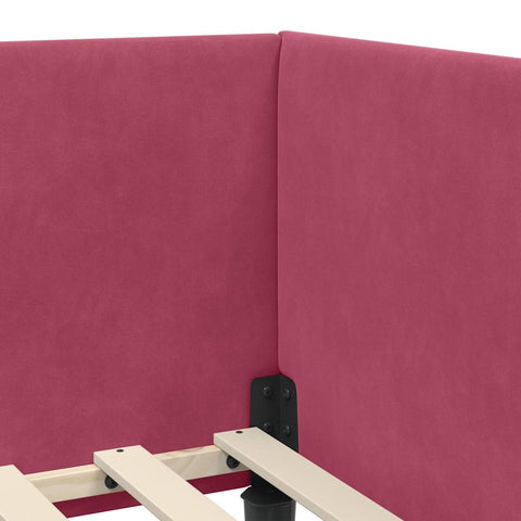vidaXL Corner Bed Frame Other with Headboard Wine red 100 x 200 cm