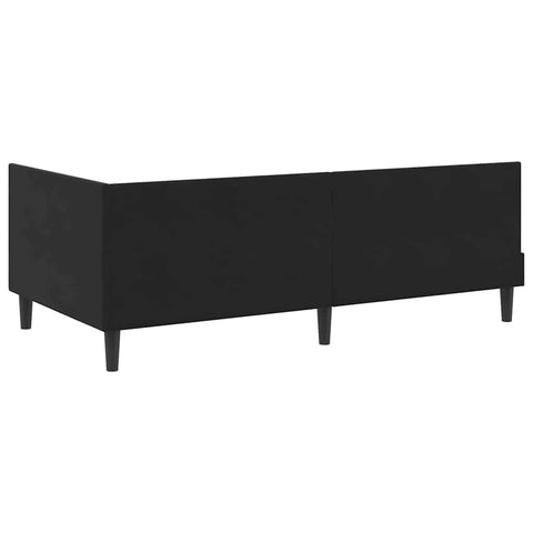 vidaXL Corner Bed Frame Black 100 x 200 cm Velvet and Engineered wood