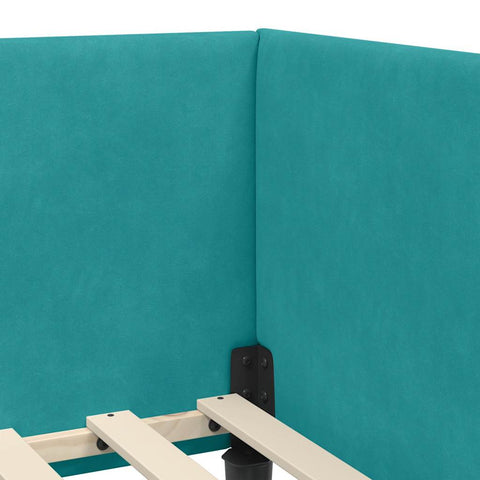 vidaXL Corner Bed Frame Other with Headboard Turquoise 100 x 200 cm