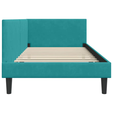 vidaXL Corner Bed Frame Other with Headboard Turquoise 100 x 200 cm