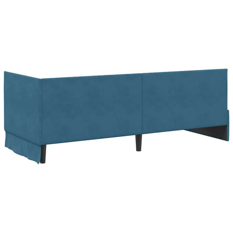 vidaXL Corner Bed Frame with Headboard Blue 80 x 200 cm Velvet