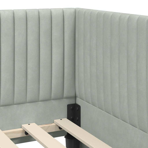 vidaXL Corner Bed Frame with Headboard Light grey 80 x 200 cm Velvet