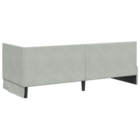 vidaXL Corner Bed Frame with Headboard Light grey 80 x 200 cm Velvet