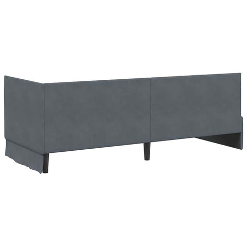 vidaXL Corner Bed Frame with Headboard Dark grey 80 x 200 cm Velvet