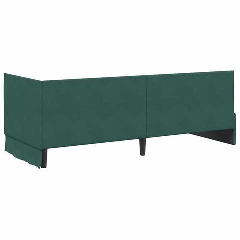 vidaXL Corner Bed Frame with Headboard Dark green 80 x 200 cm Velvet