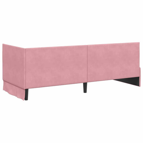 vidaXL Corner Bed Frame with Headboard Pink 80 x 200 cm Velvet
