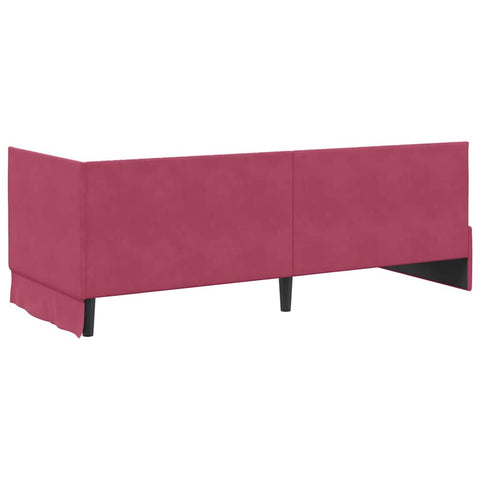 vidaXL Corner Bed Frame with Headboard Wine red 80 x 200 cm Velvet