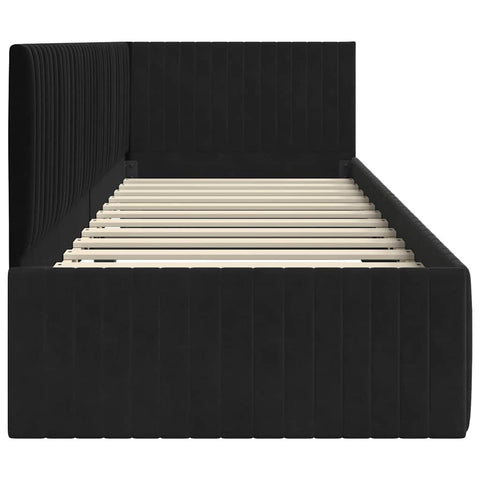 vidaXL Corner Bed Frame with Headboard Black 80 x 200 cm Velvet