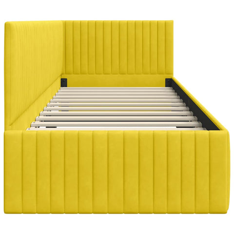 vidaXL Corner Bed Frame with Headboard Yellow 80 x 200 cm Velvet