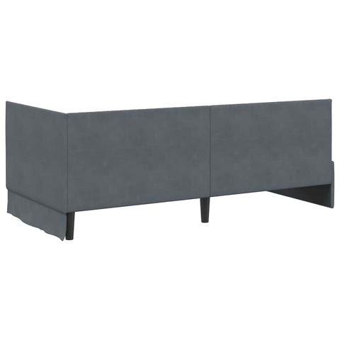 vidaXL Corner Bed Frame with Headboard Dark grey 90 x 200 cm Velvet