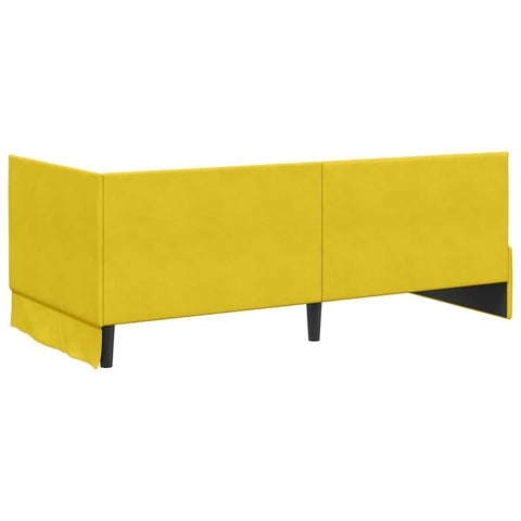 vidaXL Corner Bed Frame with Headboard Yellow 90 x 200 cm Velvet
